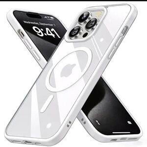 Clear White MagSafe-Compatible Phone Case with White Trim 16 Pro MAX